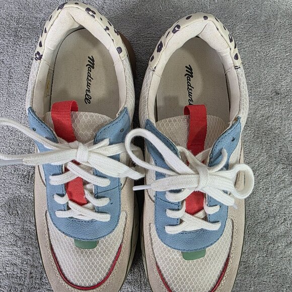 Womens Madewell MWL Trainer Kickoff Sneaker Shoes Suede Mesh Dalmatian Size 9.5M - Picture 7 of 8